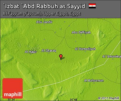 Physical Map of `Izbat `Abd Rabbuh As Sayyid