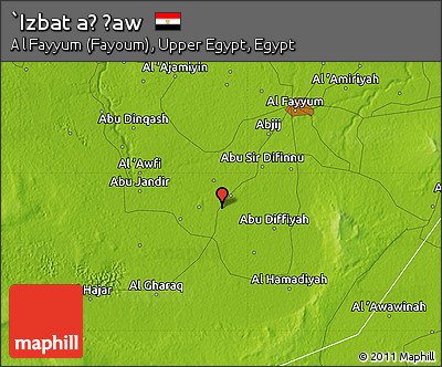 Physical Map of `Izbat Aḑ Ḑaw