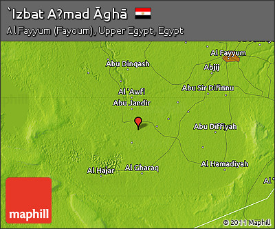 Physical Map of `Izbat Aḩmad Āghā