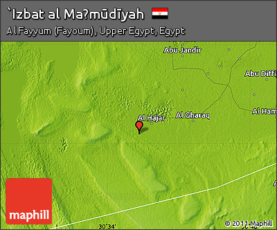 Physical Map of `Izbat Al Maḩmūdīyah