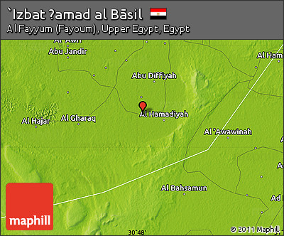 Physical Map of `Izbat Ḩamad Al Bāsil