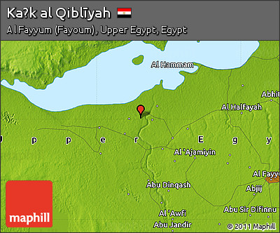 Physical Map of Kaḩk Al Qiblīyah