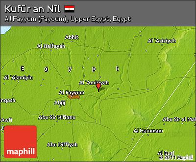 Physical Map of Kufūr An Nīl