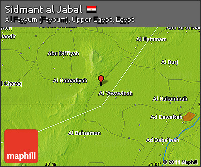 Physical Map of Sidmant Al Jabal