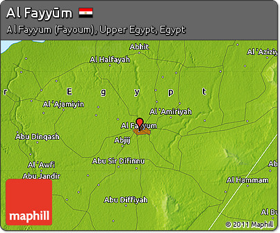 Physical Map of Al Fayyūm