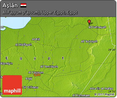 Physical Map of Aşlān