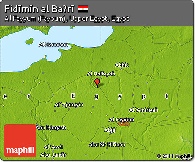 Physical Map of Fidīmīn Al Baḩrī