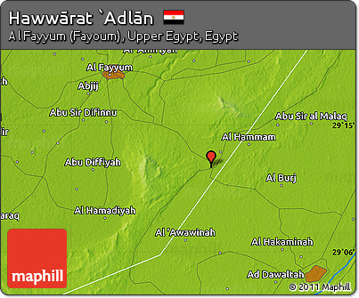 Physical Map of Hawwārat `Adlān