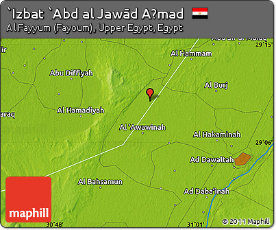 Physical Map of `Izbat `Abd Al Jawād Aḩmad