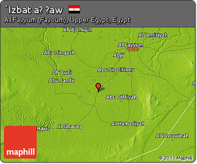 Physical Map of `Izbat Aḑ Ḑaw