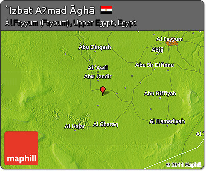 Physical Map of `Izbat Aḩmad Āghā