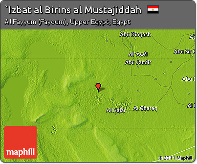 Physical Map of `Izbat Al Birins Al Mustajiddah