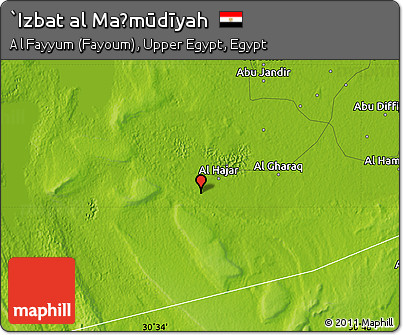 Physical Map of `Izbat Al Maḩmūdīyah