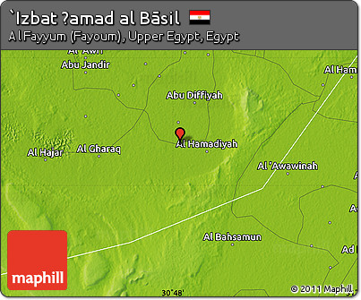 Physical Map of `Izbat Ḩamad Al Bāsil