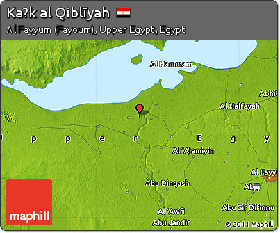 Physical Map of Kaḩk Al Qiblīyah