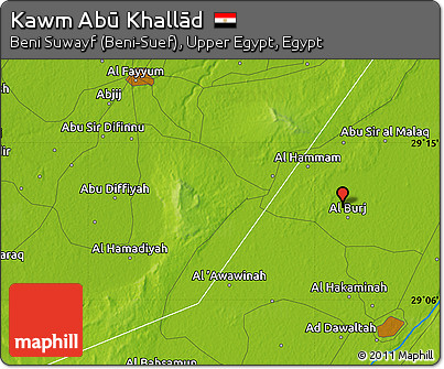 Physical Map of Kawm Abū Khallād