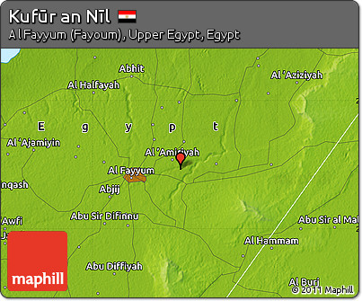 Physical Map of Kufūr An Nīl
