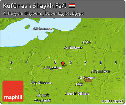 Physical Map of Kufūr Ash Shaykh Faḑl