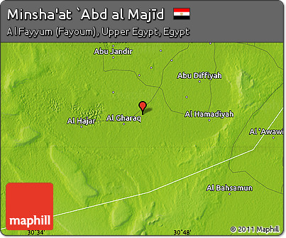Physical Map of Minsha'at `Abd Al Majīd