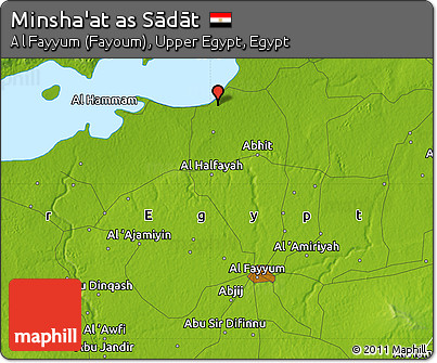 Physical Map of Minsha'at As Sādāt