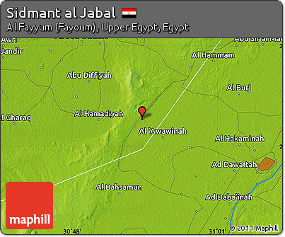Physical Map of Sidmant Al Jabal