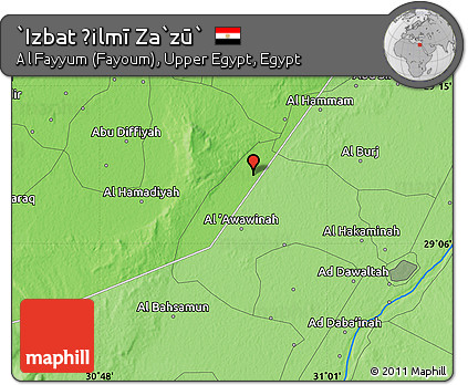Political Map of `Izbat Ḩilmī Za`zū`