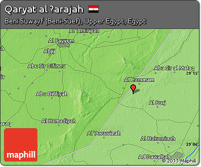 Political Map of Qaryat Al Ḩarajah
