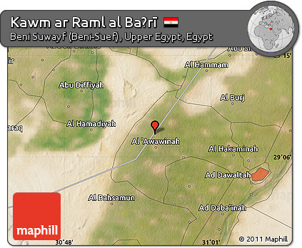 Satellite Map of Kawm Ar Raml Al Baḩrī