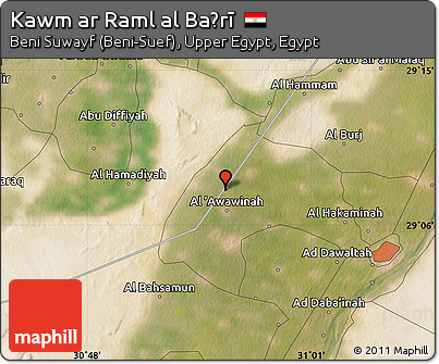 Satellite Map of Kawm Ar Raml Al Baḩrī