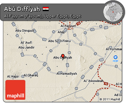 Shaded Relief Map of Abū Diffīyah