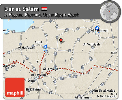 Shaded Relief Map of Dār As Salām