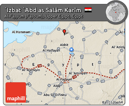 Shaded Relief Map of `Izbat `Abd As Salām Karīm