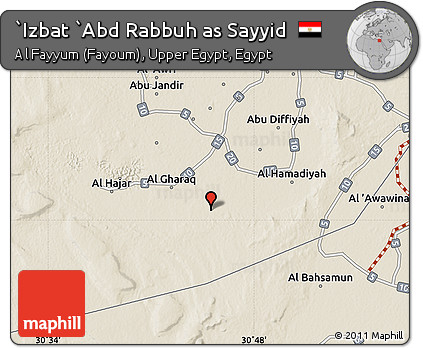 Shaded Relief Map of `Izbat `Abd Rabbuh As Sayyid
