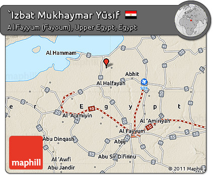 Shaded Relief Map of `Izbat Mukhaymar Yūsif