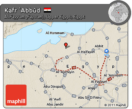 Shaded Relief Map of Kafr `Abbūd