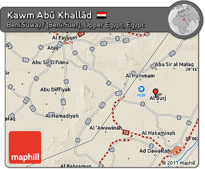 Shaded Relief Map of Kawm Abū Khallād