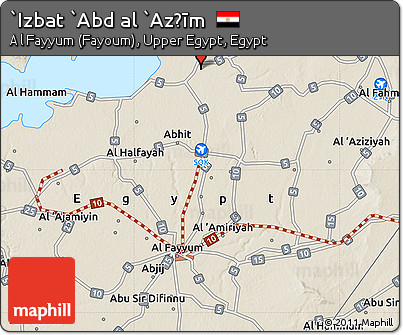 Shaded Relief Map of `Izbat `Abd Al `Az̧īm