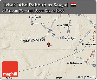 Shaded Relief Map of `Izbat `Abd Rabbuh As Sayyid