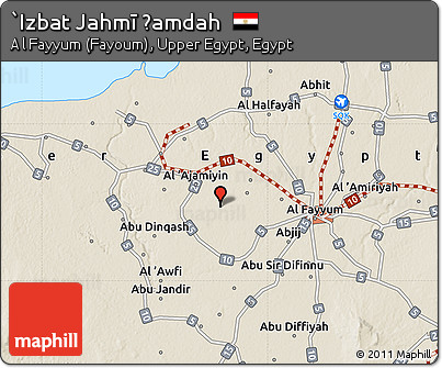 Shaded Relief Map of `Izbat Jahmī Ḩamdah