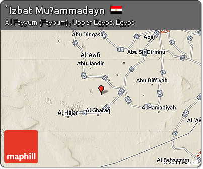 Shaded Relief Map of `Izbat Muḩammadayn