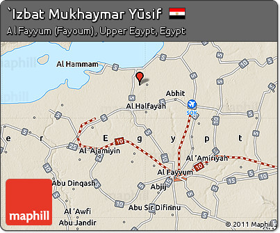 Shaded Relief Map of `Izbat Mukhaymar Yūsif