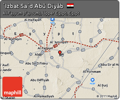 Shaded Relief Map of `Izbat Sa`d Abū Diyāb
