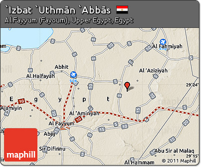 Shaded Relief Map of `Izbat `Uthmān `Abbās