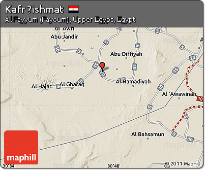 Shaded Relief Map of Kafr Ḩishmat