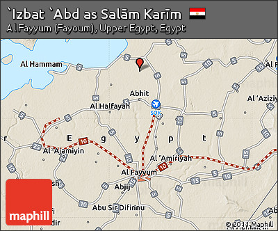 Shaded Relief Map of `Izbat `Abd As Salām Karīm