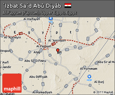 Shaded Relief Map of `Izbat Sa`d Abū Diyāb