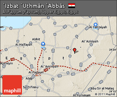 Shaded Relief Map of `Izbat `Uthmān `Abbās