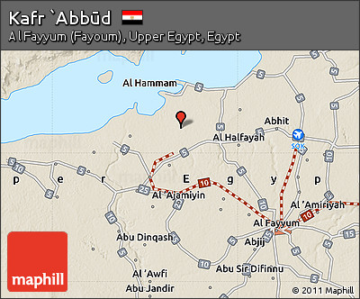 Shaded Relief Map of Kafr `Abbūd