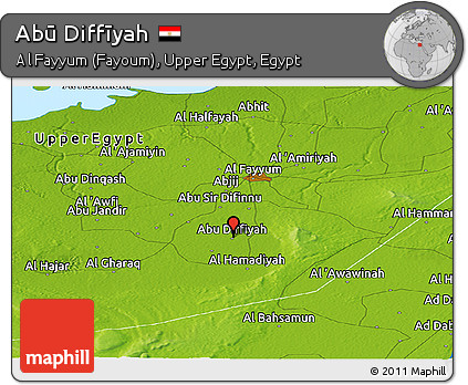 Physical Panoramic Map of Abū Diffīyah