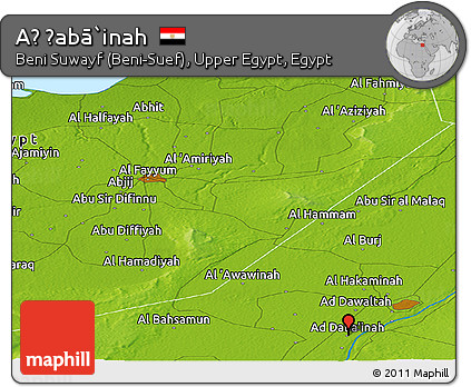 Physical Panoramic Map of Aḑ Ḑabā`inah